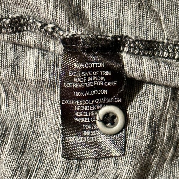 Men's L Airwalk Hooded Tee Gray Black Striped Long Sleeve Pockets - Picture 7 of 8